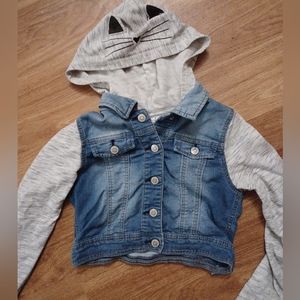 Girls Cat Denim Jacket